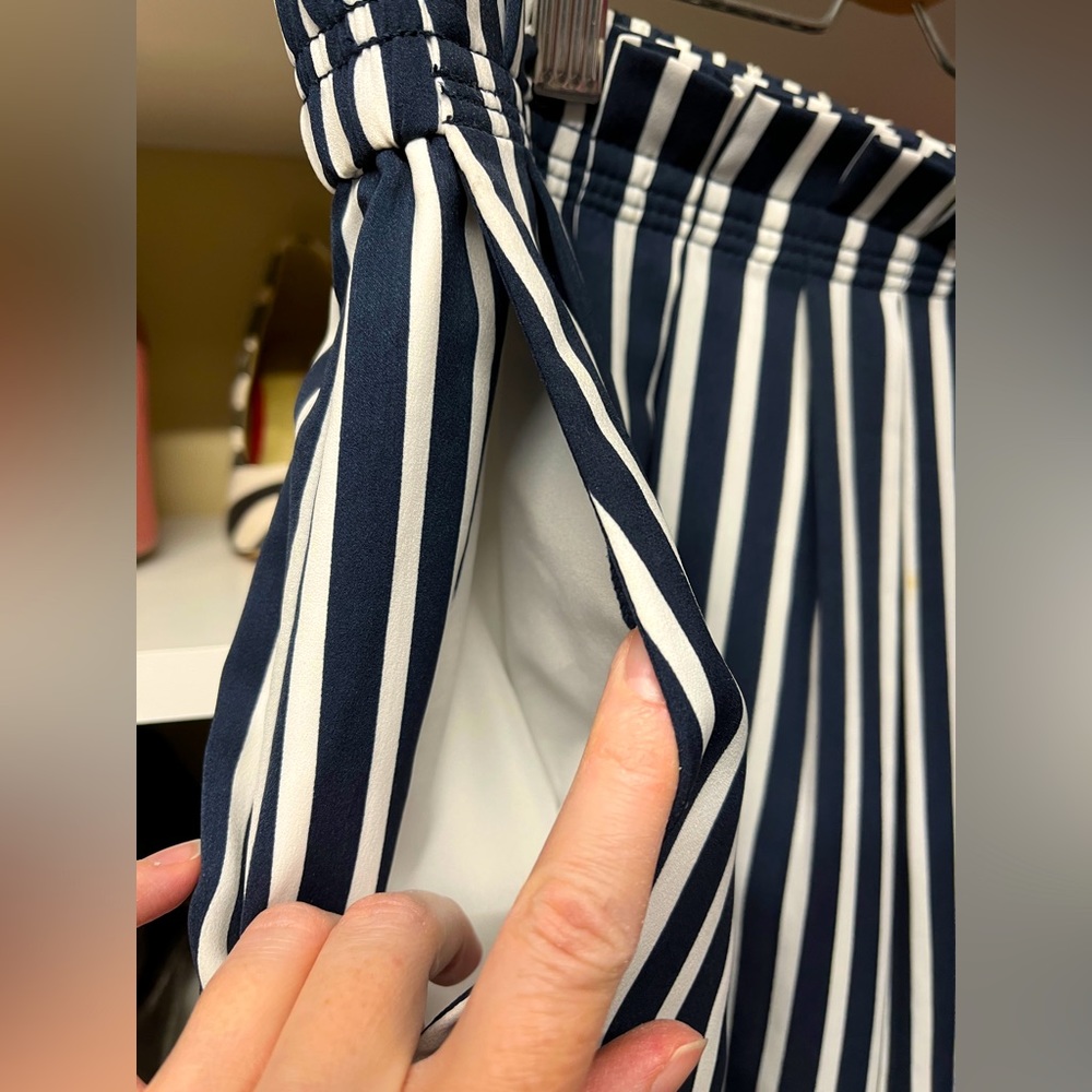 J. Crew Skirt - Navy and Cream with POCKETS